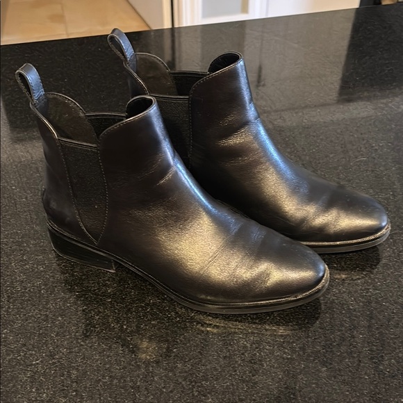 Cole Haan Black Leather Ankle Booties - Picture 1 of 5